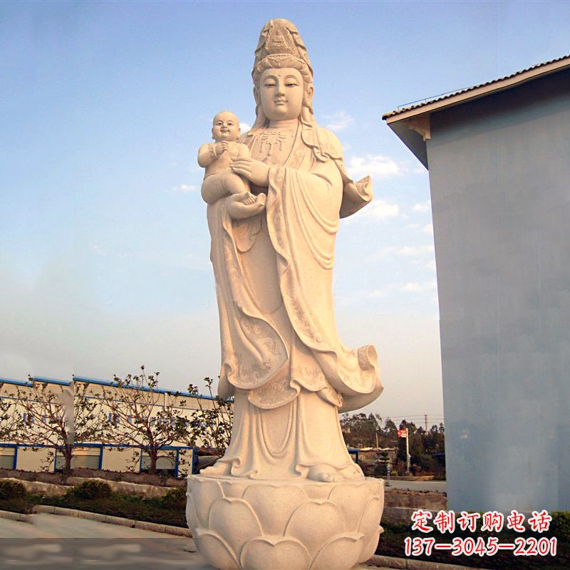 青海送子观音石雕
