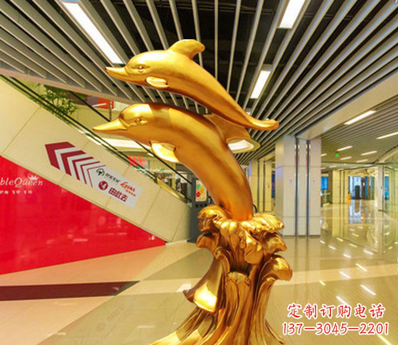 青海跳跃的海豚铜雕
