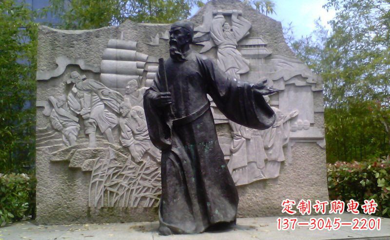 青海铜雕古代名人雕塑