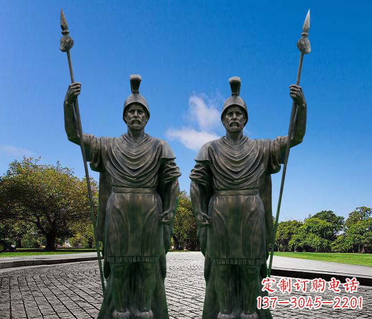 青海铜雕古罗马战士人物