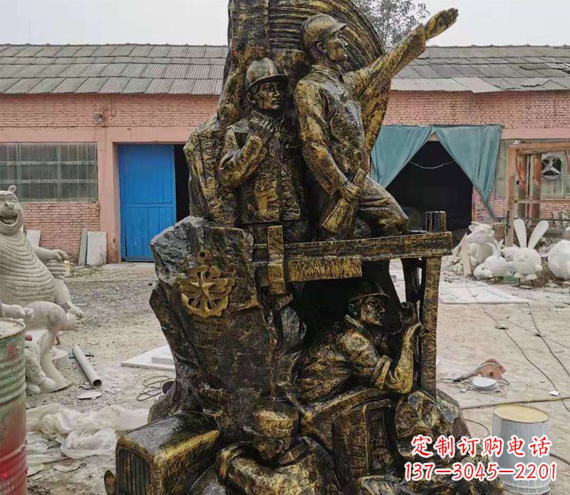 青海铜雕广场解放战士雕塑