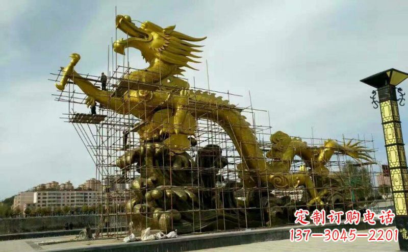 青海铜雕广场神龙景观摆件