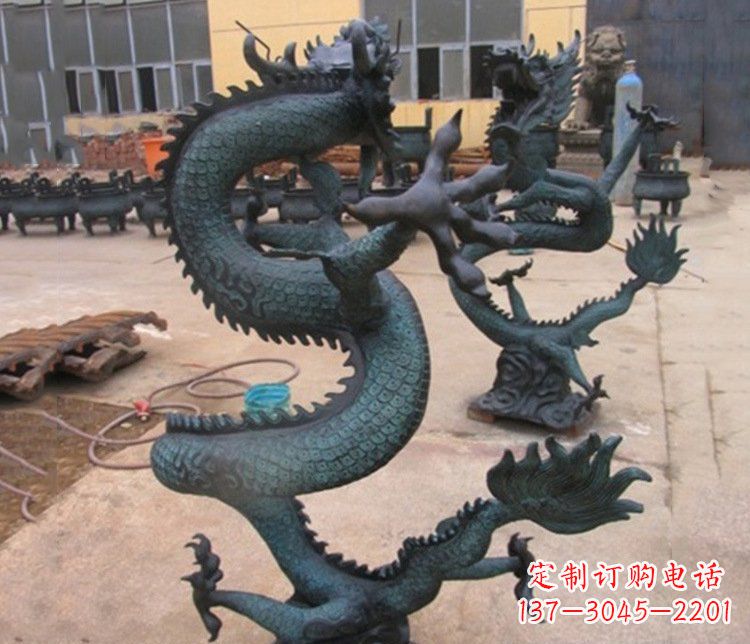 青海铜雕户外装饰神龙雕塑摆件