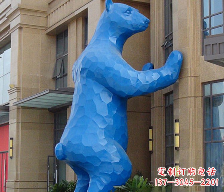 青海铜雕几何狗熊雕塑