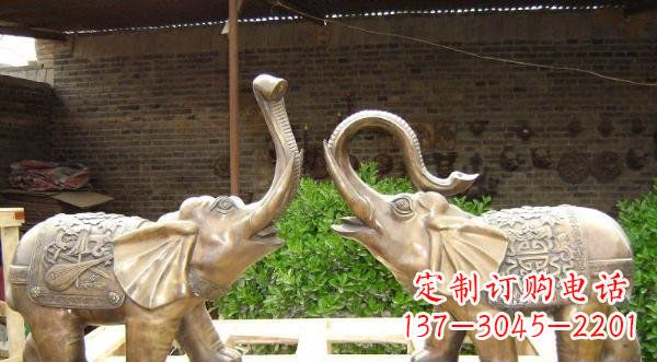 青海铜雕吉祥小象公园动物雕塑