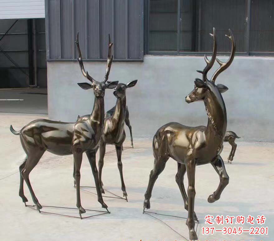 青海铜雕鹿群雕塑