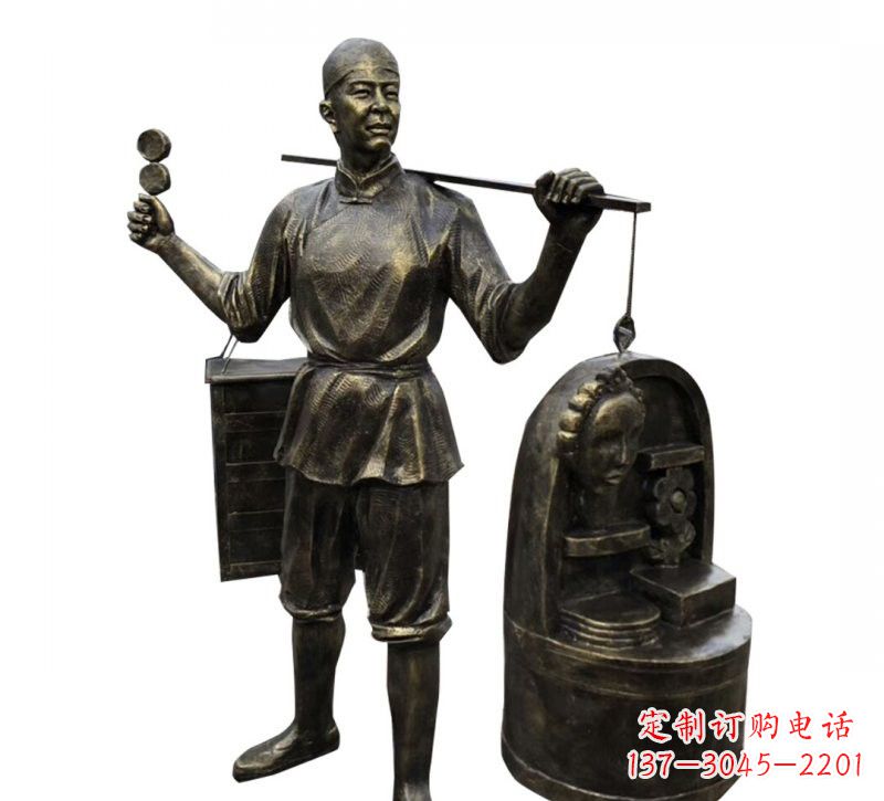 青海铜雕卖货郎