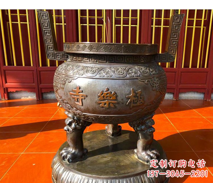 青海铜雕寺庙景观香炉