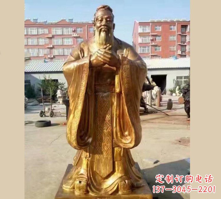 青海铜雕校园孔子