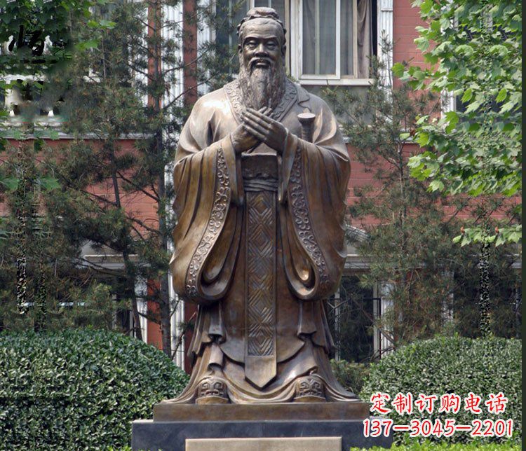 青海铜雕学校孔子圣人雕塑摆件 (2)