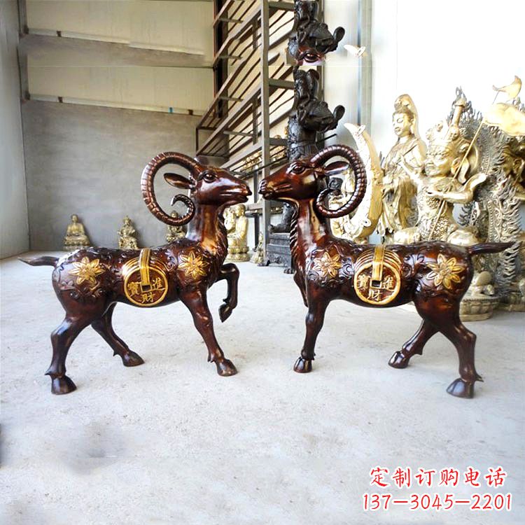 青海铜雕招财山羊