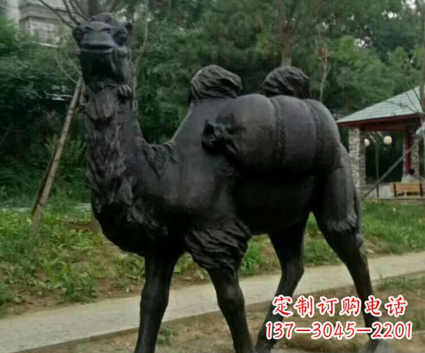 青海驮行李的骆驼铜雕