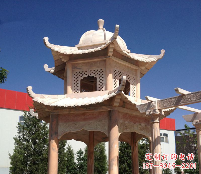 青海晚霞红景观凉亭雕塑