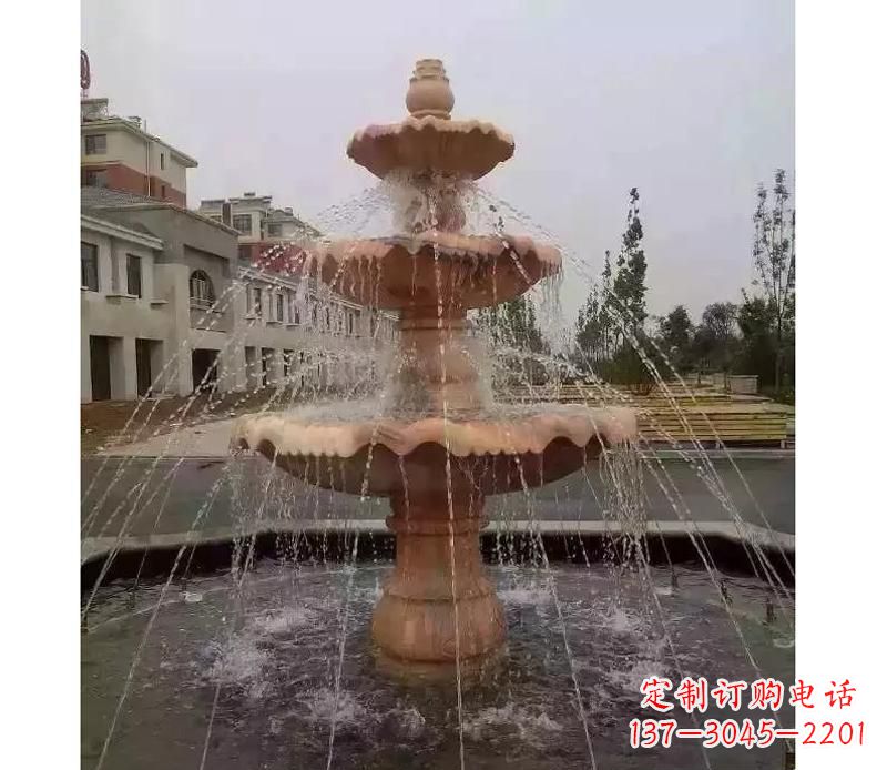 青海晚霞红喷泉雕塑