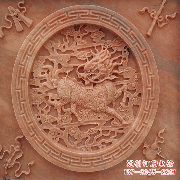 青海晚霞红麒麟建筑装饰壁画