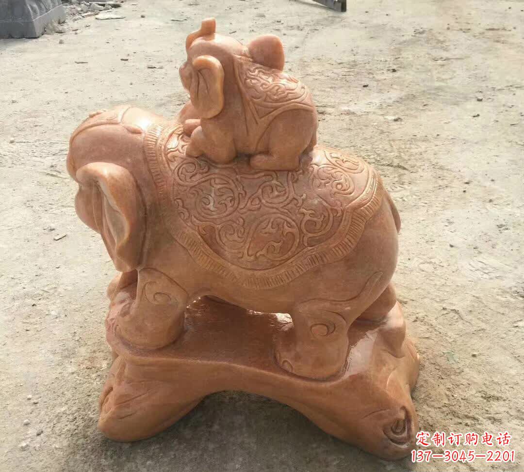 青海晚霞红小象招财动物