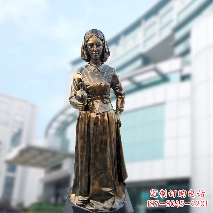 青海现代护理教育奠基人南丁格尔玻璃钢仿铜雕像