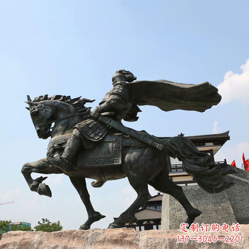 青海项羽骑马铜雕景观雕塑-景区景点历史名人西楚霸王雕像