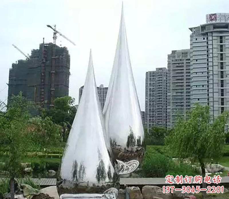 青海小区不锈钢水滴雕塑