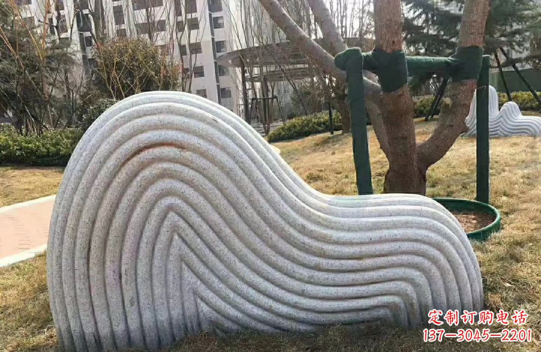 青海小区大理石纹理假山雕塑