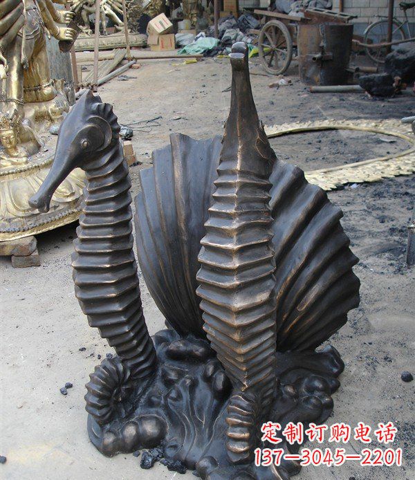 青海小区动物海马铜雕