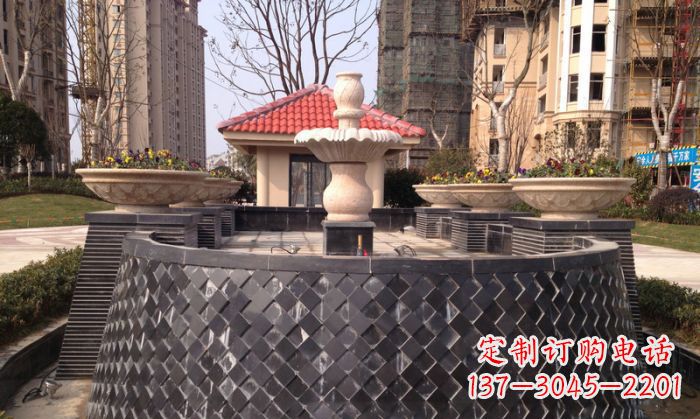 青海小区景观大理石喷泉石雕 (3)