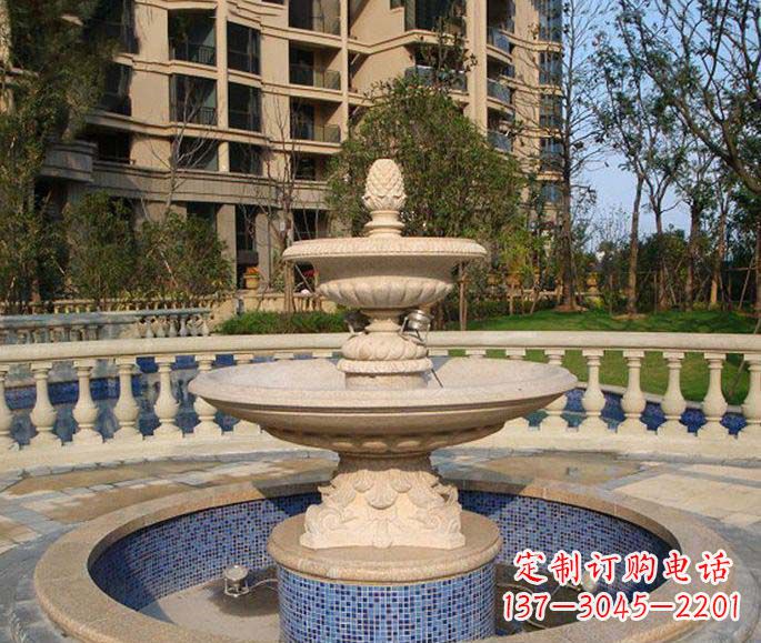 青海小区景观多层喷泉石雕
