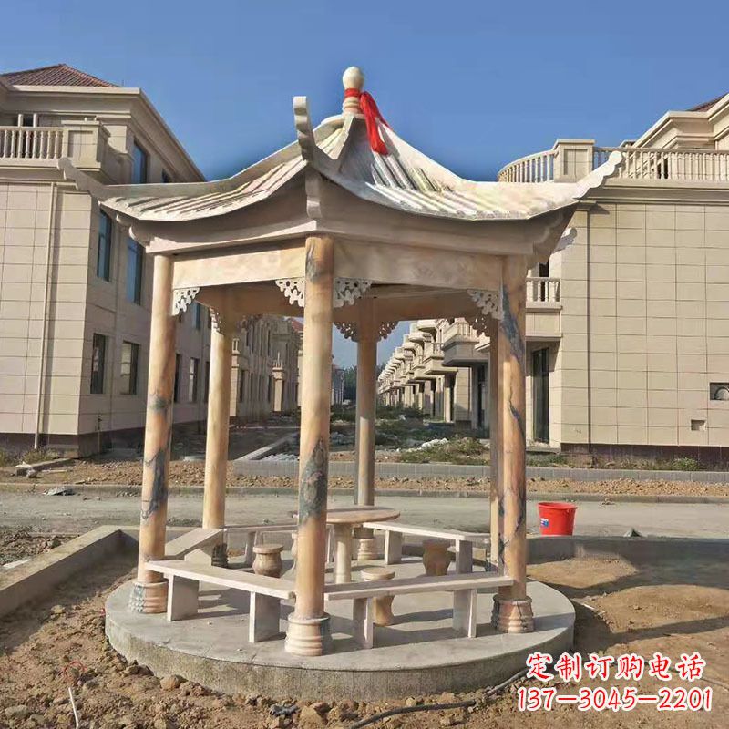 青海小区庭院石雕凉亭