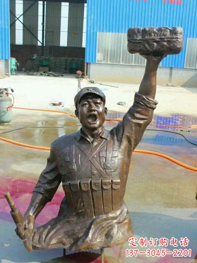 青海校园董存瑞名人铜雕