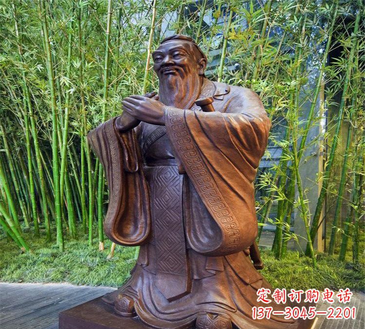 青海校园孔子行教像铜雕