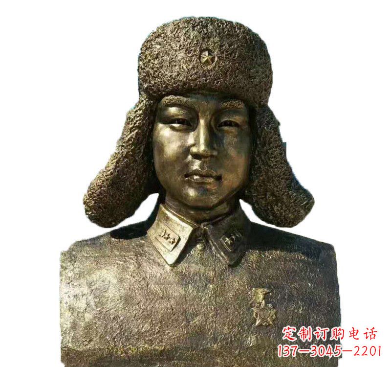 青海校园雷锋头像铜雕