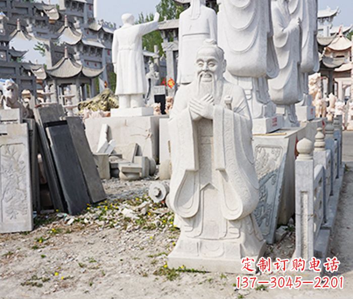 青海校园人物孔子石雕 (3)