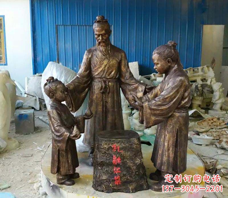 青海寓言故事孔融让梨人物铜雕