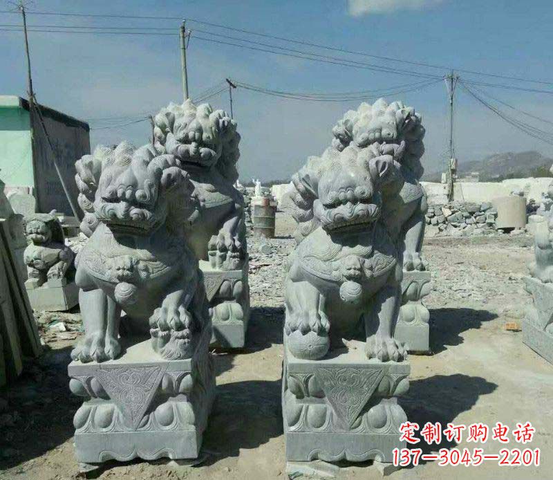 青海园林仿古狮子景观石雕