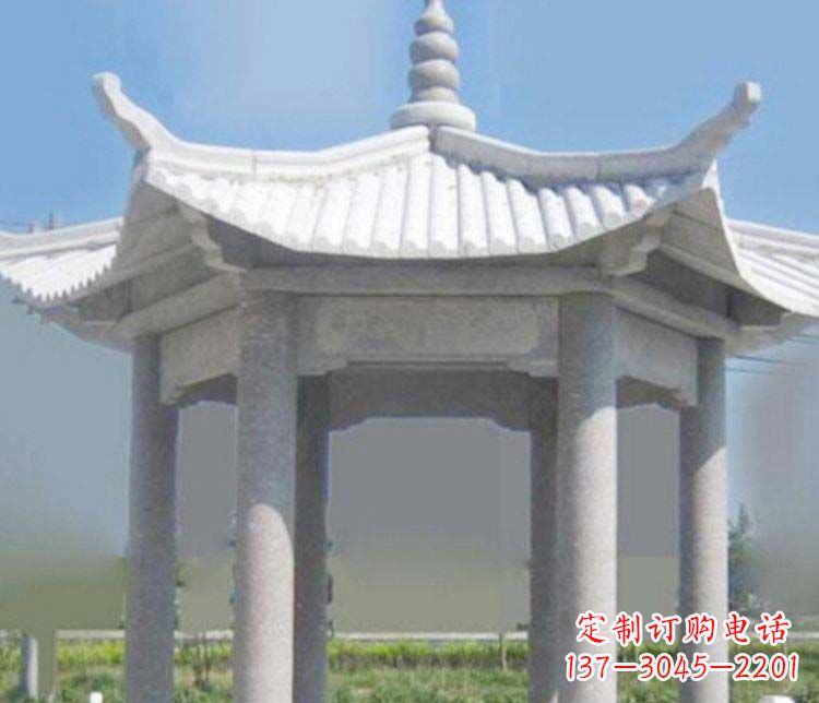 青海园林仿古石凉亭景观石雕