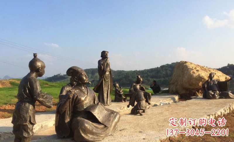 青海园林古代人物和玩耍的小孩小品铜雕