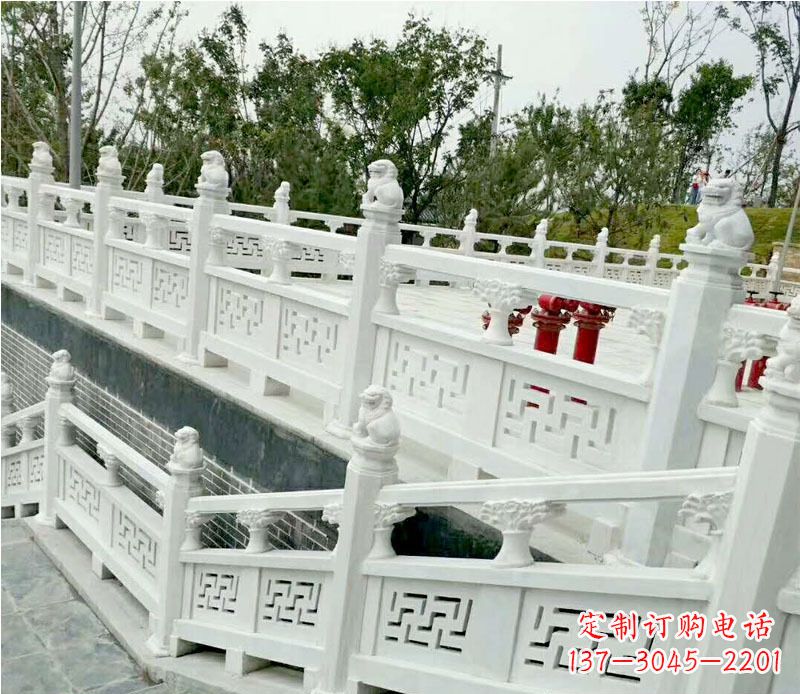青海园林汉白玉栏板景观石雕 (2)