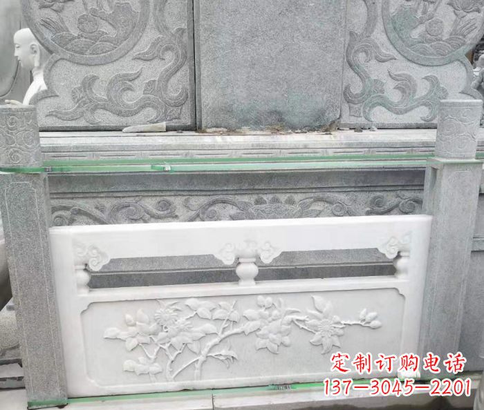 青海园林汉白玉石浮雕栏板 (3)