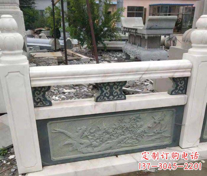 青海园林景观大理石桥栏板石雕 (2)