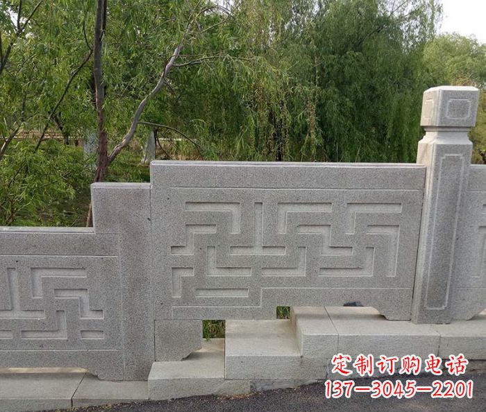 青海园林景观大理石桥栏板石雕 (7)