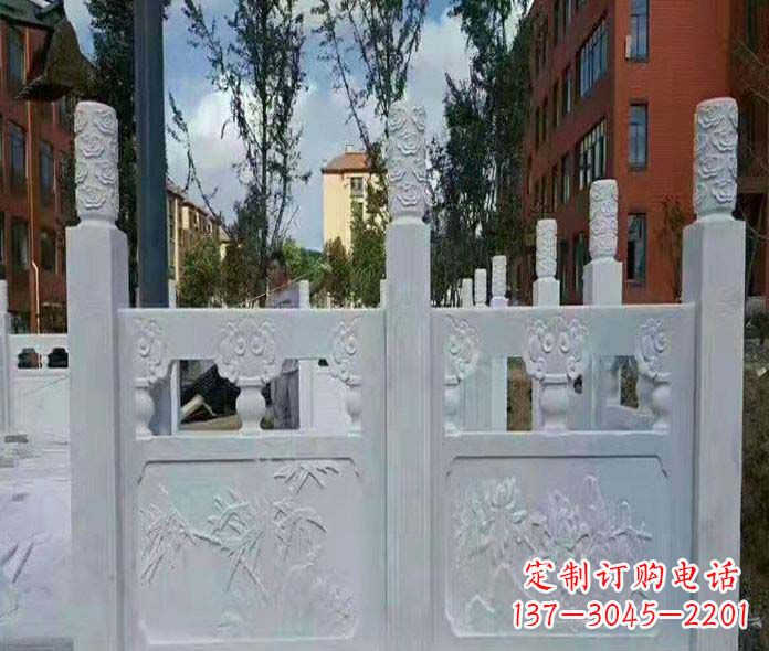 青海园林景观大理石桥栏板石雕_2