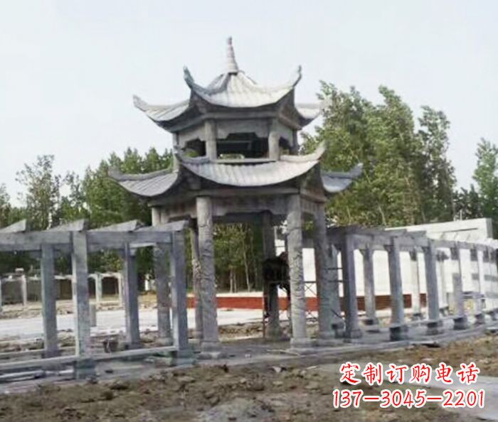 青海园林景观多层凉亭石雕 (2)
