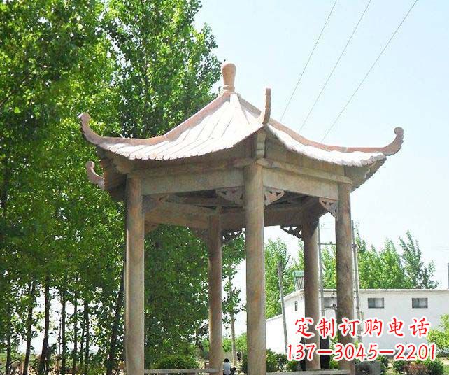 青海园林景观单层石雕凉亭