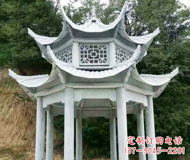 青海园林景观多层凉亭石雕