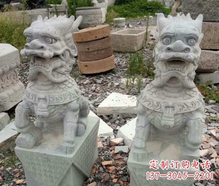 青海园林景观仿古麒麟石雕