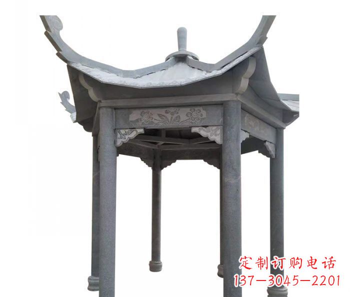 青海园林景观仿古石雕凉亭 (3)