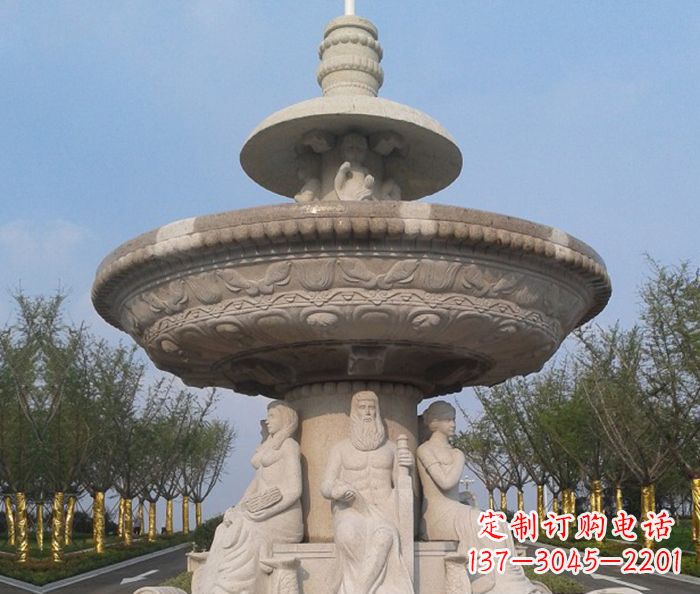 青海园林景观西方人物喷泉石雕 (2)