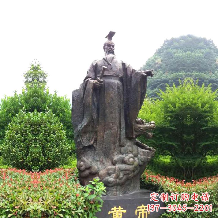 青海园林景区纯铜黄帝铸铜雕像