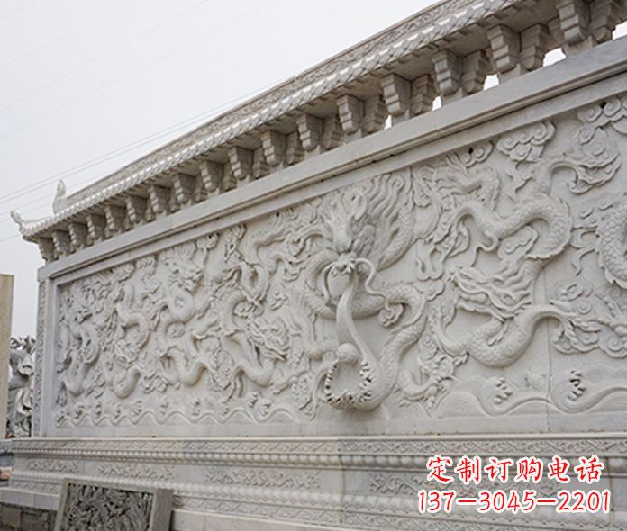 青海园林九龙壁石雕影壁 (5)