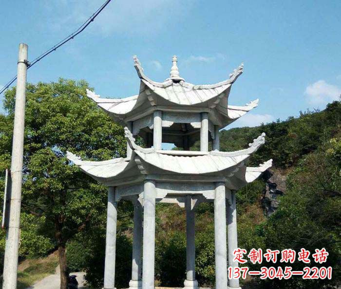 青海园林双层凉亭石雕